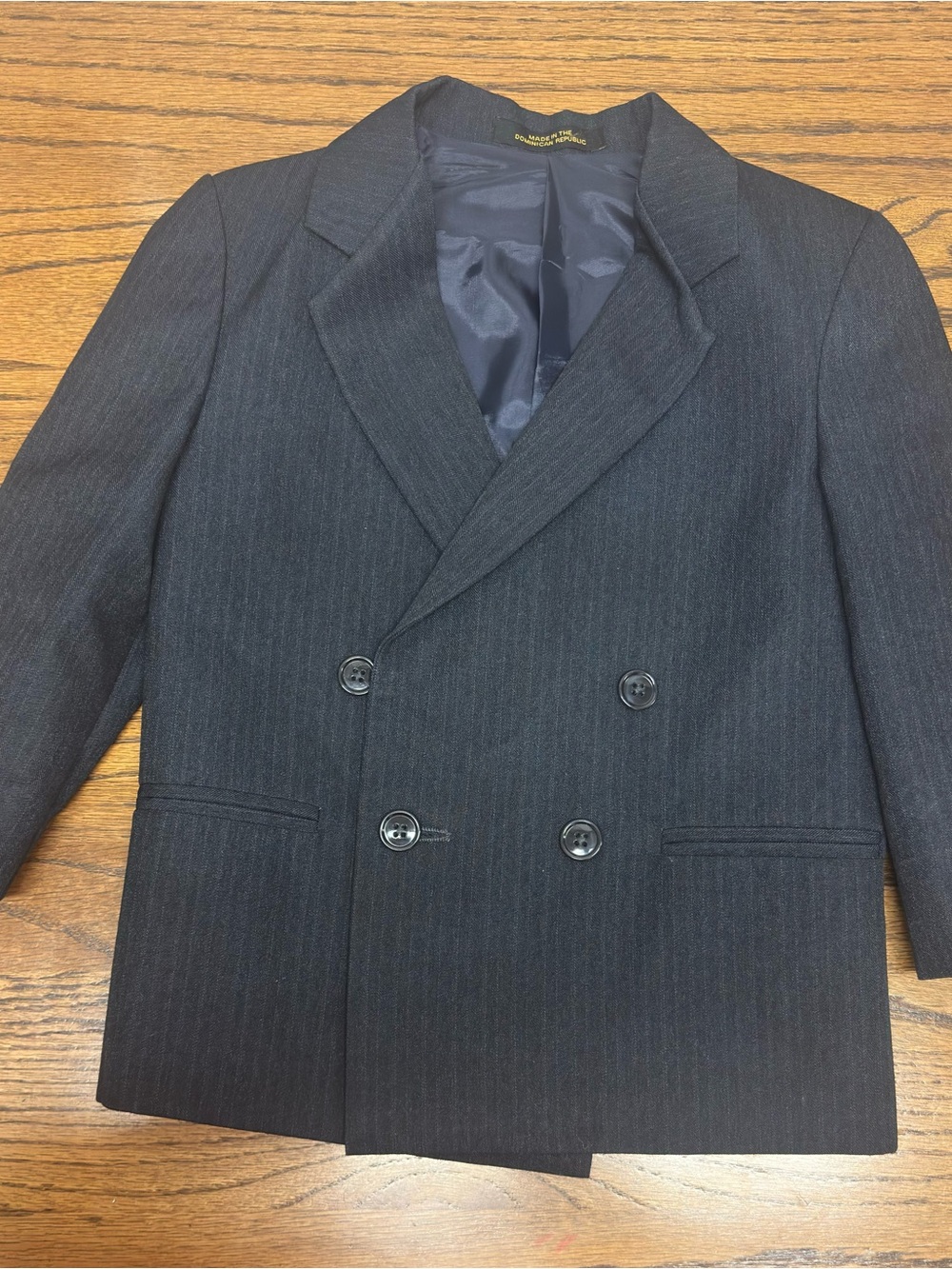 Van Heusen Navy Pinstripe Double-Breasted Blazer for Kids